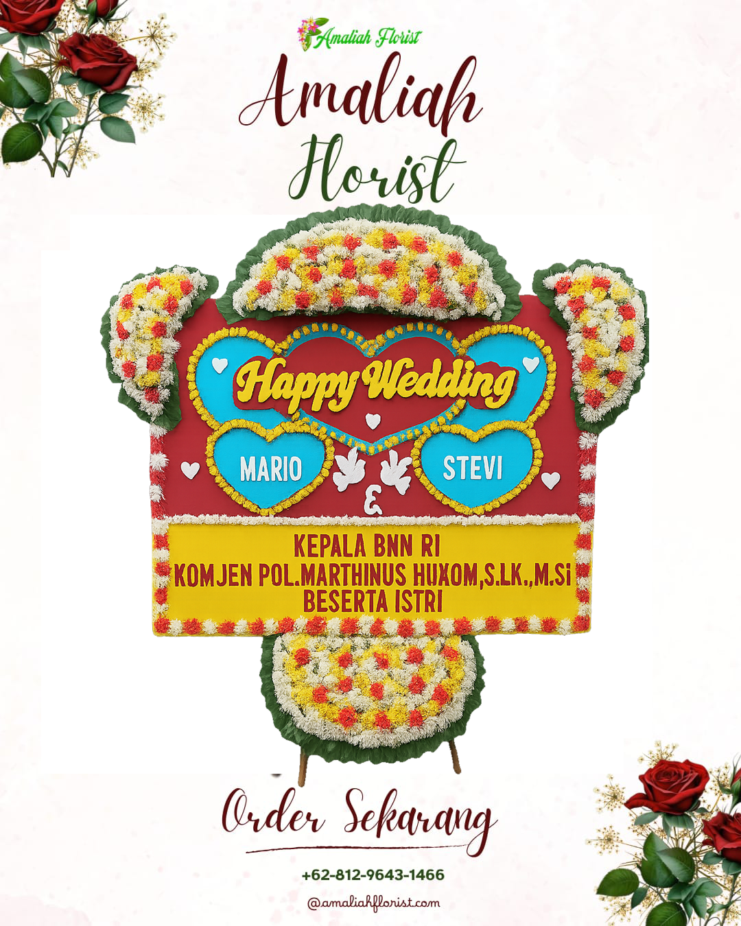 Papan Bunga Pernikahan Karangbinangun